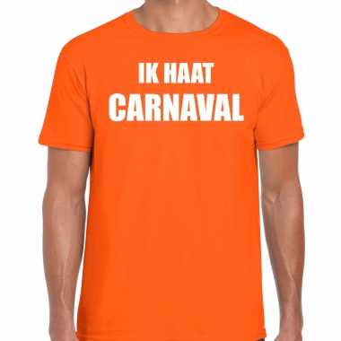 Ik haat carnaval verkleed t shirt / pak oranje heren kostuum