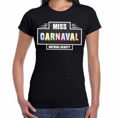 Miss carnaval verkleed t shirt zwart dames kostuum