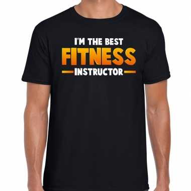 The best fitness instructor t-shirt zwart heren