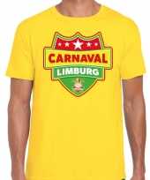 Carnaval verkleed t-shirt limburg geel heren