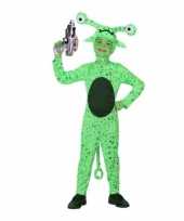 Groen alien kostuum space gun kinderen