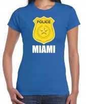Police politie embleem miami verkleed t shirt blauw dames