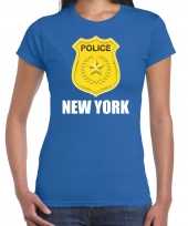 Police politie embleem new york verkleed t shirt blauw dames