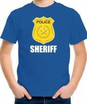 Sheriff police politie embleem t shirt blauw kinderen
